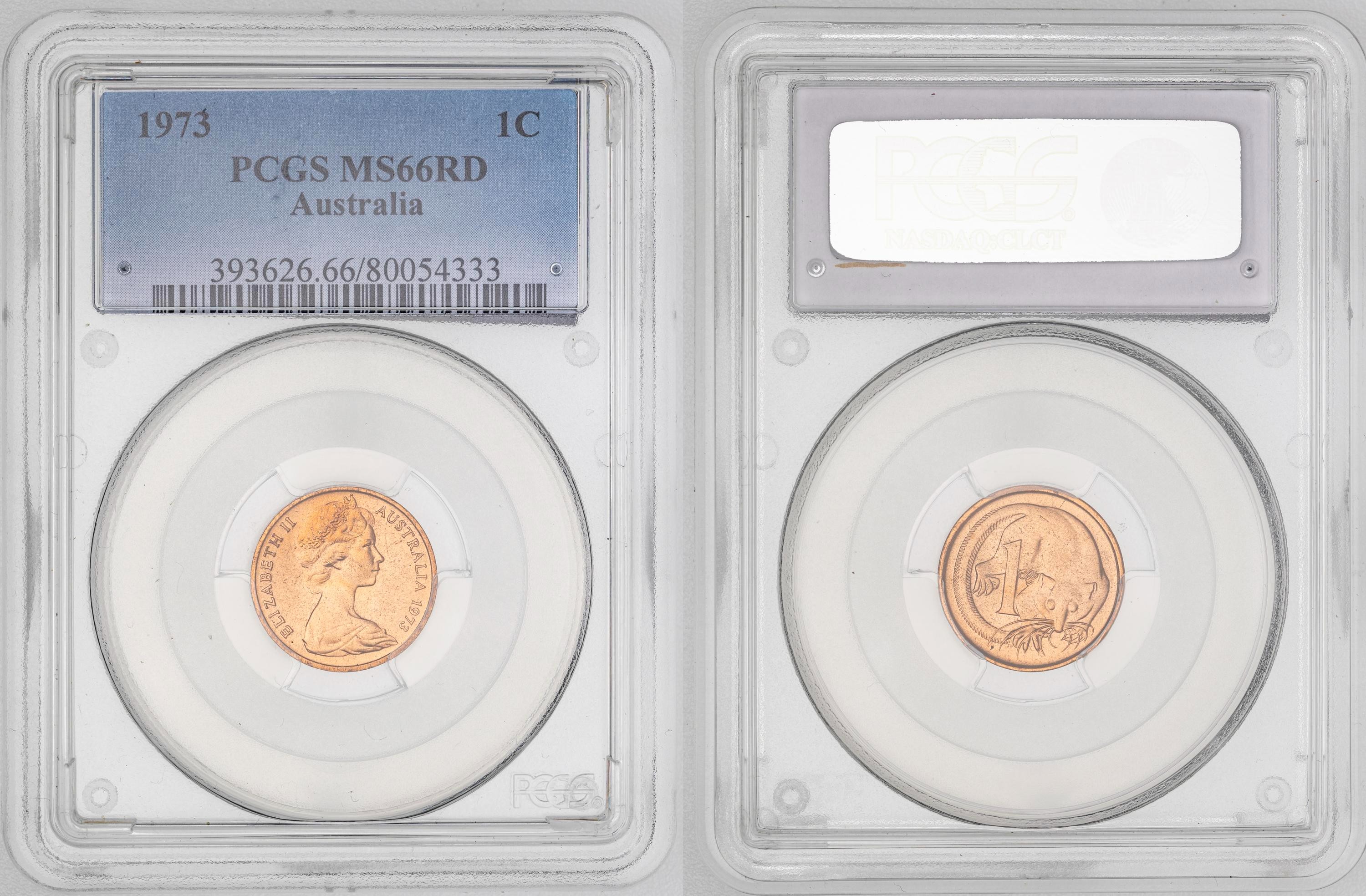 Elizabeth II, One Cent, 1973, PCGS MS66RD