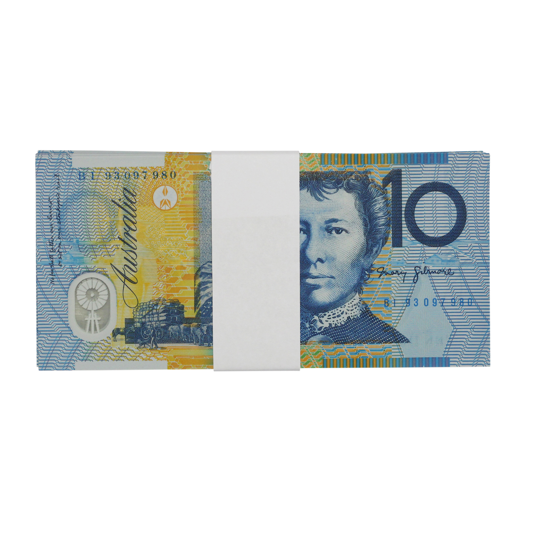 2166. · Bundle, Fraser/Evans, Ten Dollars,  1993, UNC