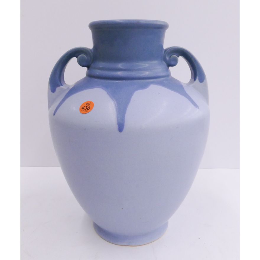 Roseville Carnelian Blue Large Handled Vase- 12''