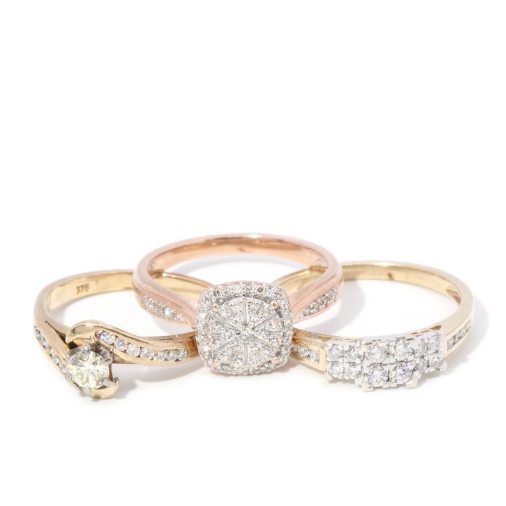 Mixed Lot of 9ct Diamond Rings