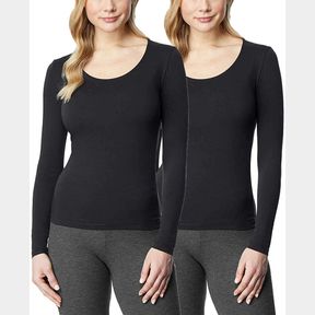 32 DEGREES HEAT LADIES' HEAT LONG SLEEVE SCOOP NECK TEE 2-PACK SZ SM