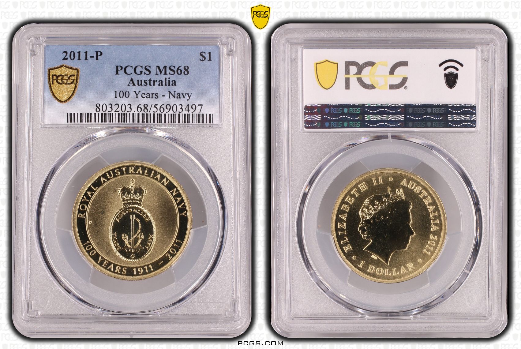 100 Years - Navy, One Dollar, 2011-P, PCGS MS68