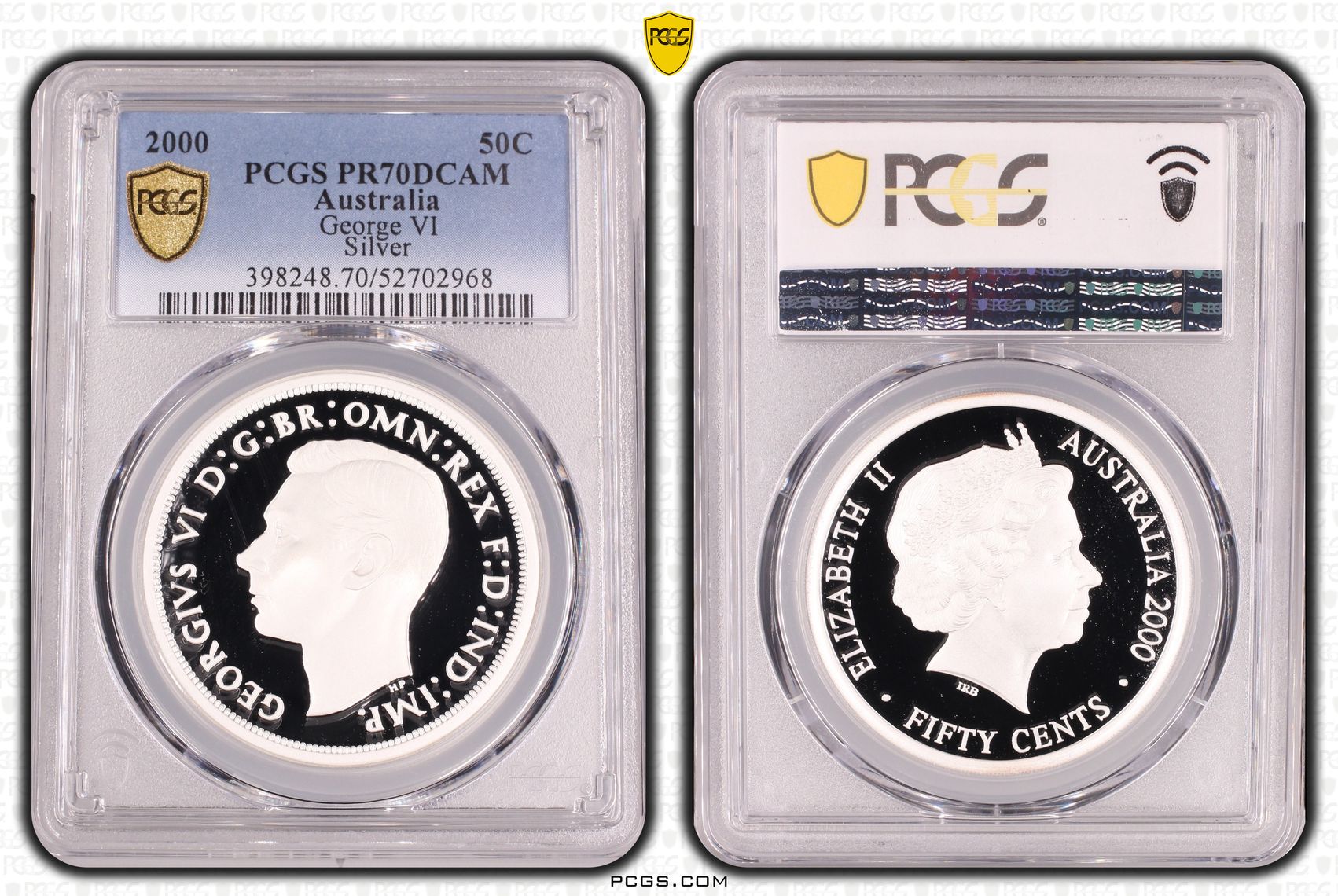 George VI Silver, Fifty Cent, 2000, PCGS PR70DCAM