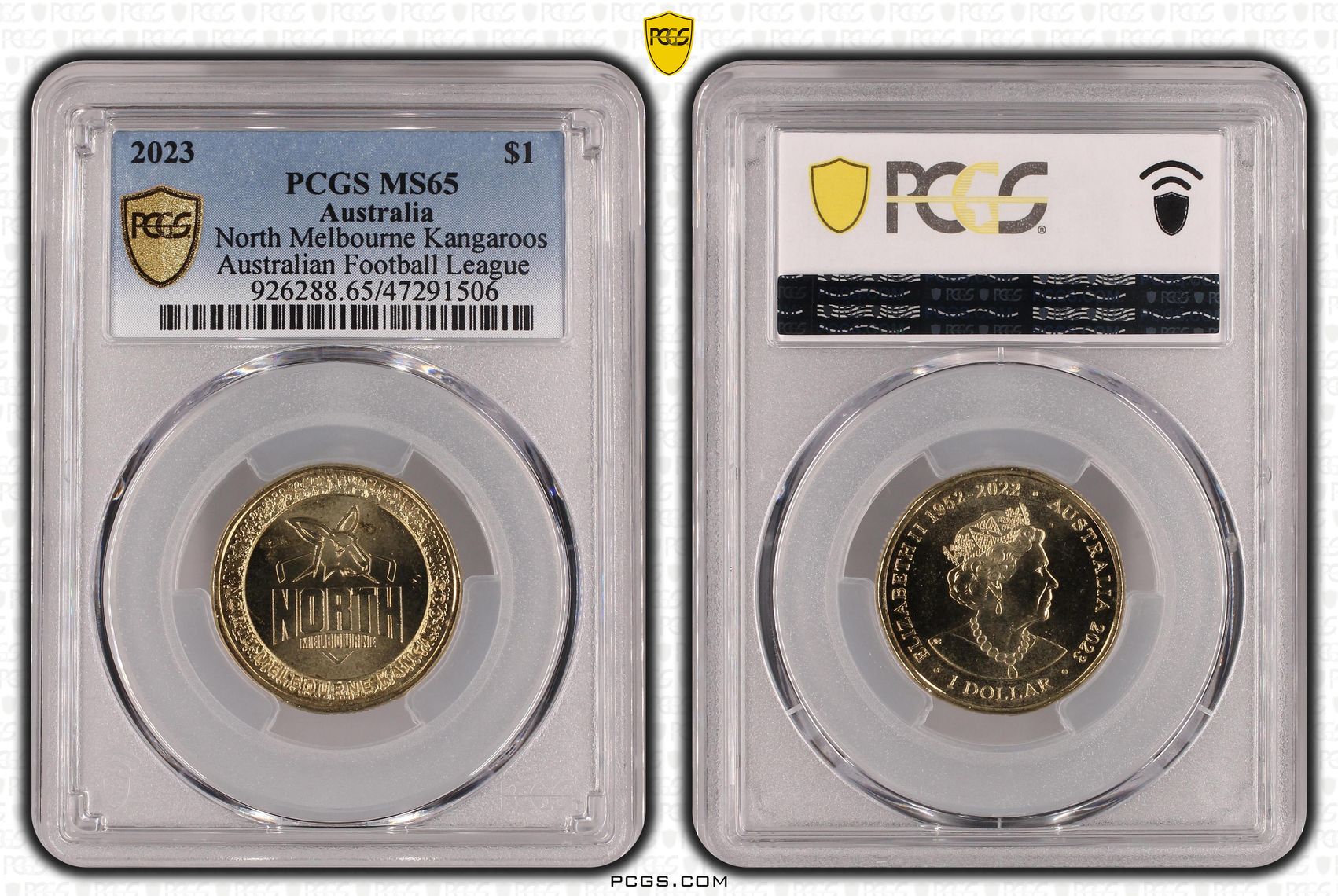 AFL - North Melbourne Kangaroos, One Dollar, 2023, PCGS MS 65
