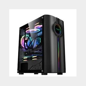 Armaggeddon Tron Holo-3 MicroATX Gaming Case - Black - MicroATX Case with Holographic Front Panel Design-51728/481 B2 (S1)