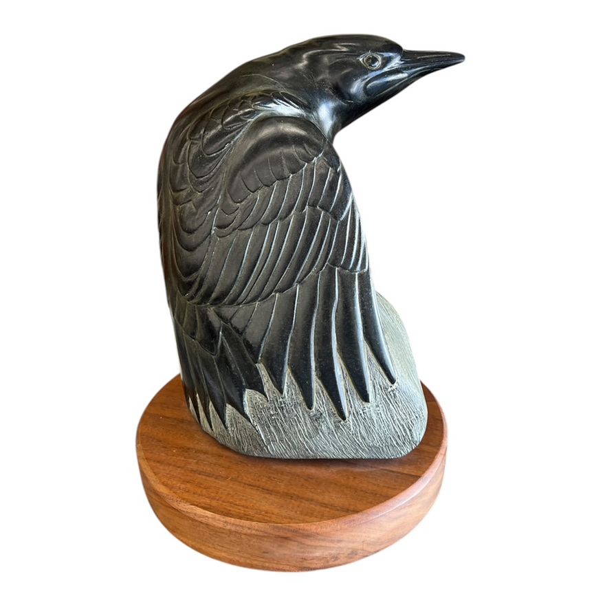 Tony Angell ''The Wood Hewer'' 1985 Stone Sculpture