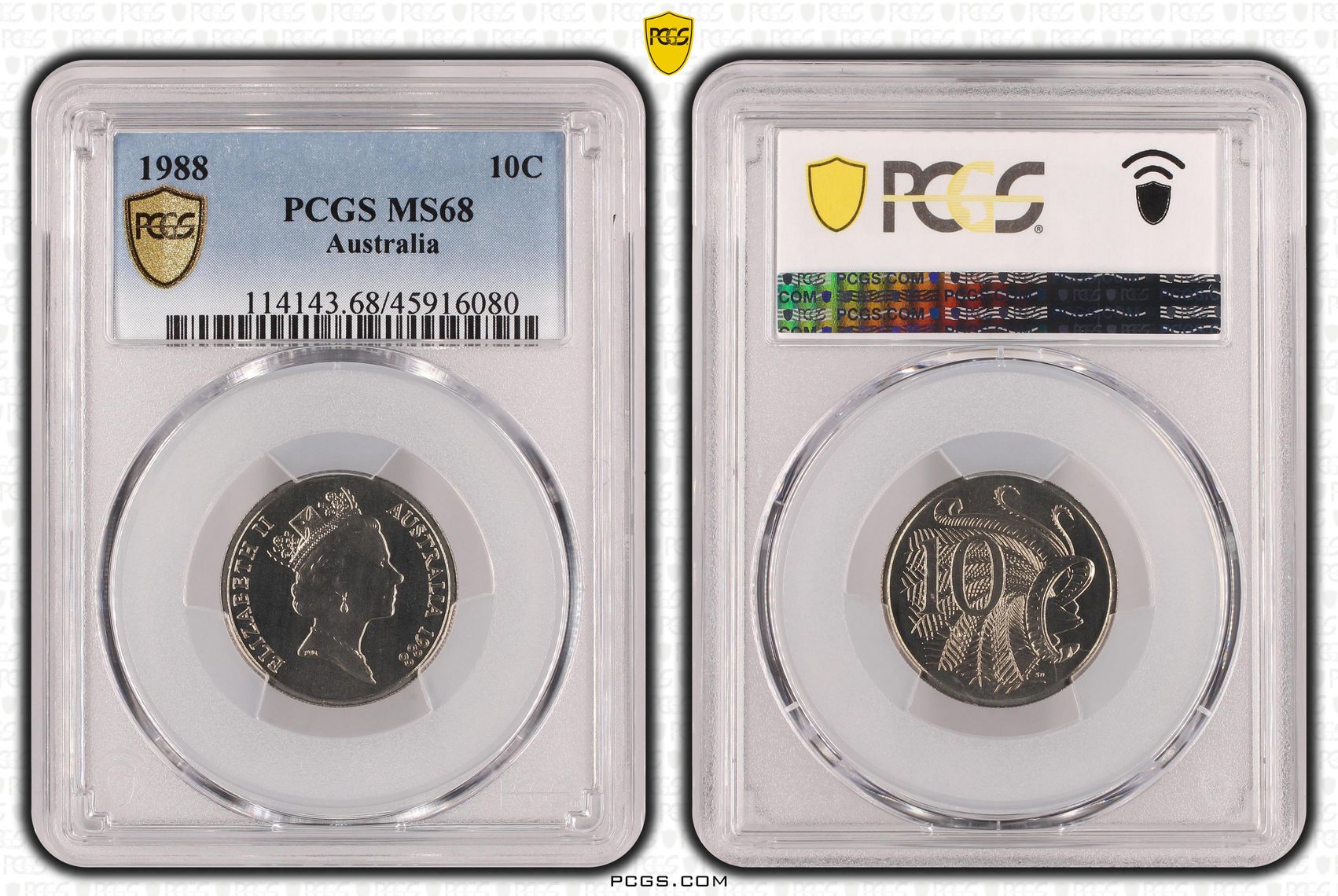 Ten Cent, 1988, PCGS MS68