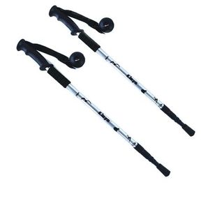 2 X CLEYE ULTRA LIGHT ALUMINIUM HIKING STICK EXTENDABLE 63-135CM - SILVER - 52055/32920