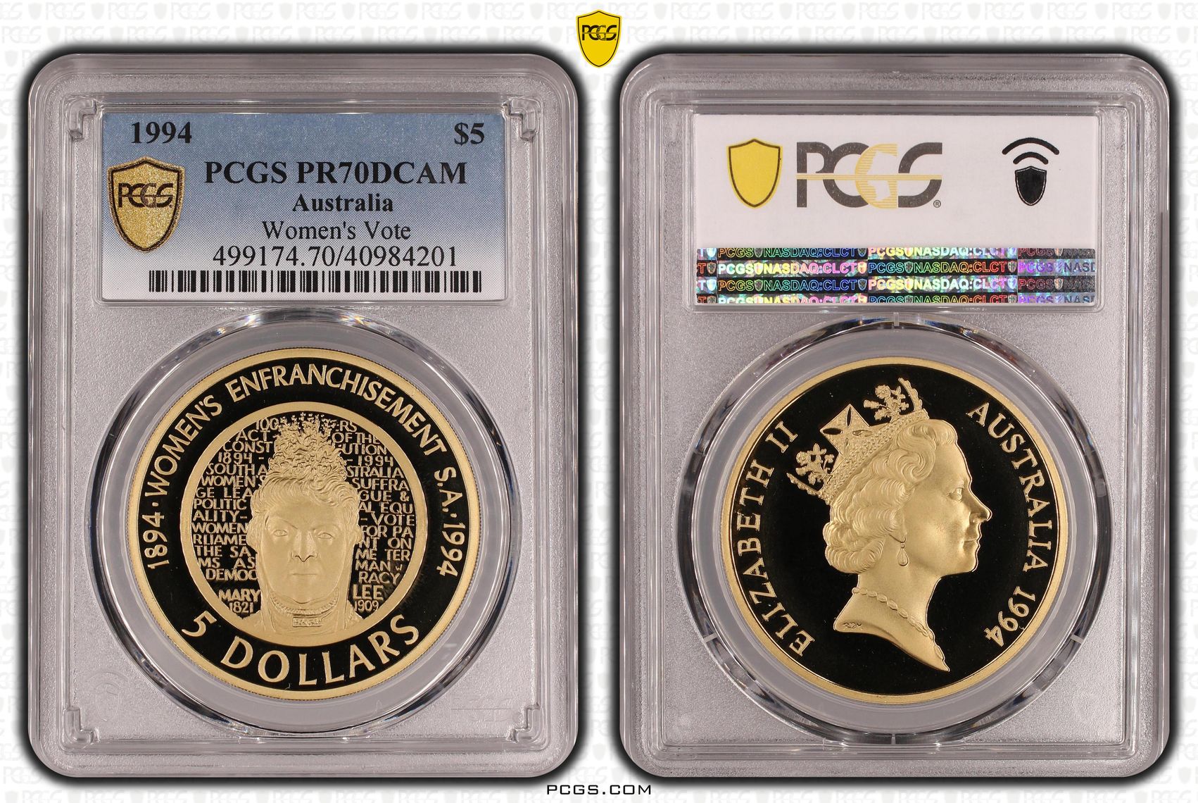 Elizabeth II, Five Dollar, 1994, PR70DCAM