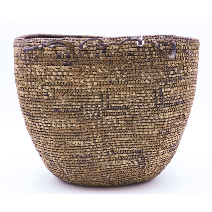 Antique Cowlitz Indian Large Hard Basket