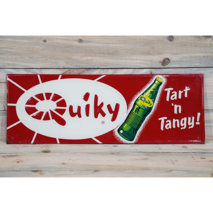 Quiky "Tart 'n Tangy!" w/ Bottle Single Sided Tin Embossed Metal Sign TAC 8.9