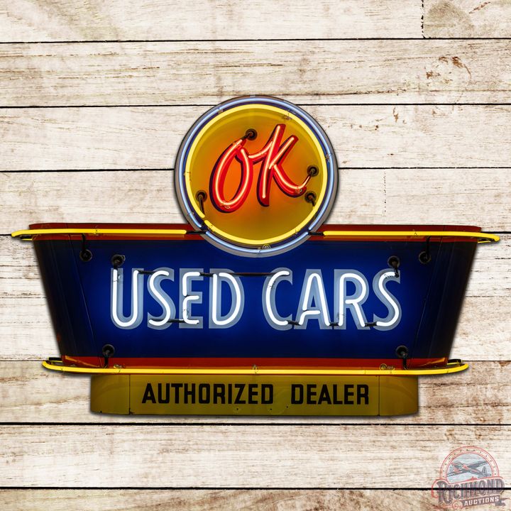 Chevrolet OK Used Cars Authorized Dealer DS Porcelain Neon Sign