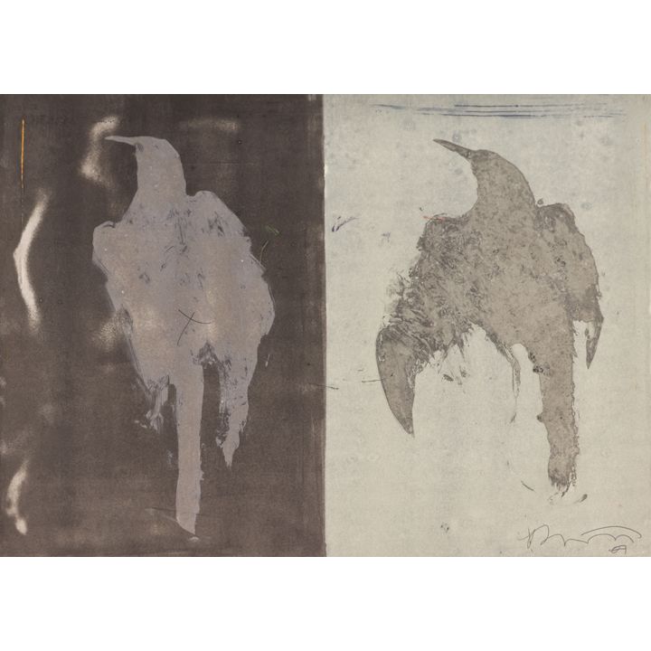 Rick Bartow ''Crow's Flight in Shadows'' Monotype