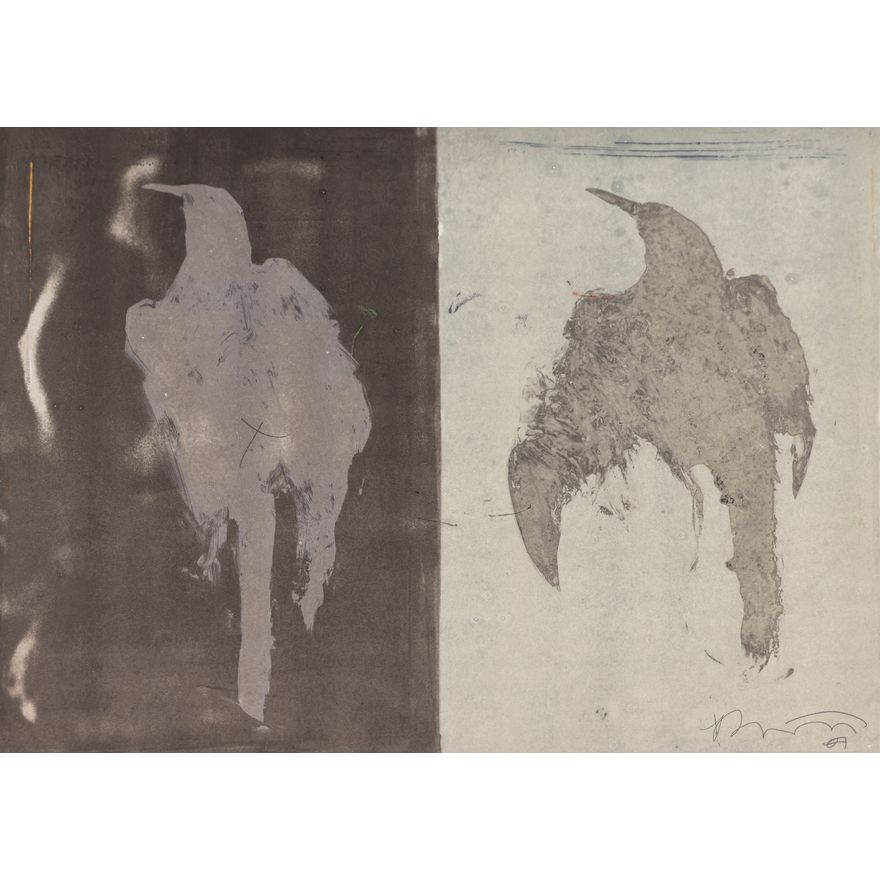 Rick Bartow ''Crow's Flight in Shadows'' Monotype
