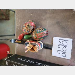 Small vintage Maracas and advertising match holder