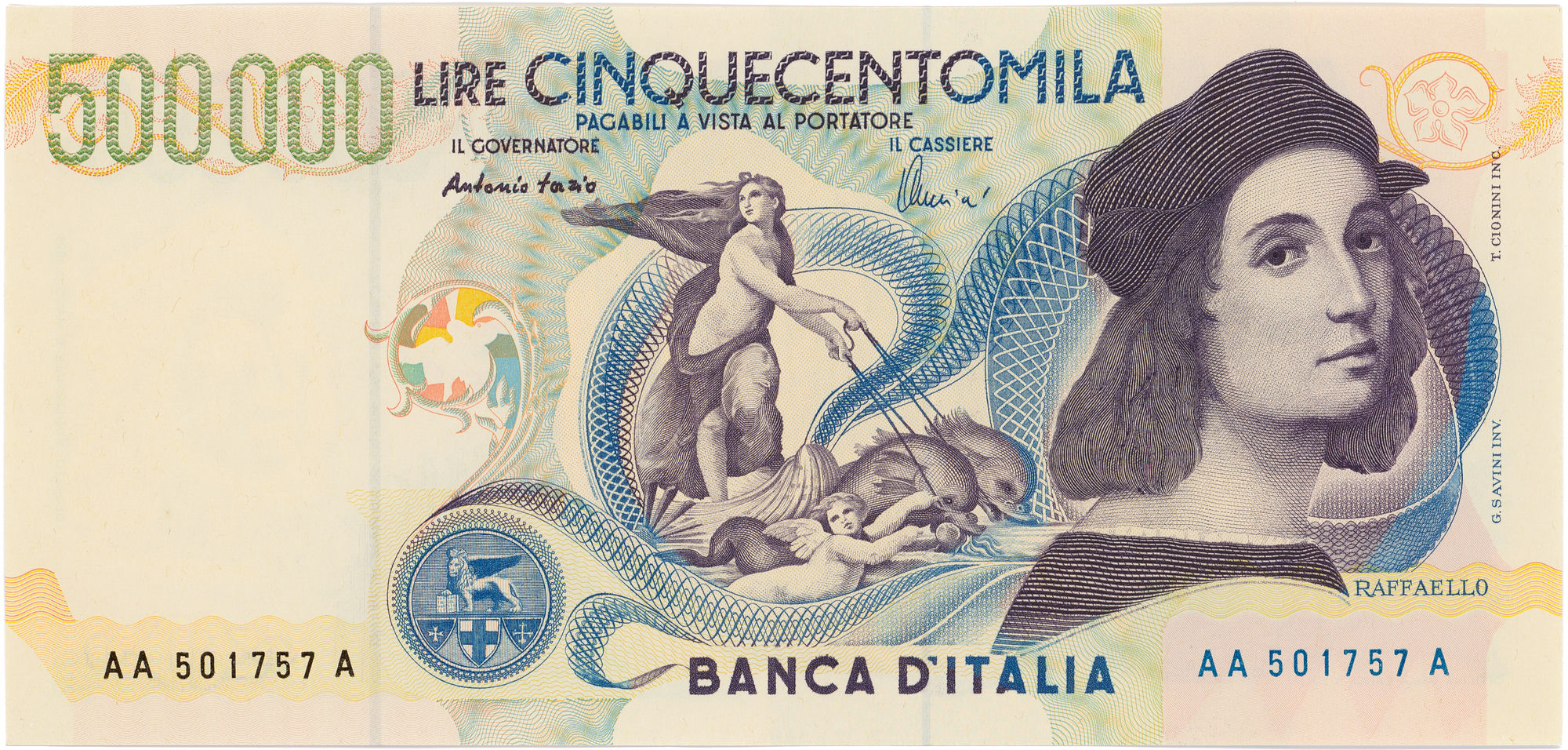 Italy, Five Hundred Thousand Lire, 1997, UNC