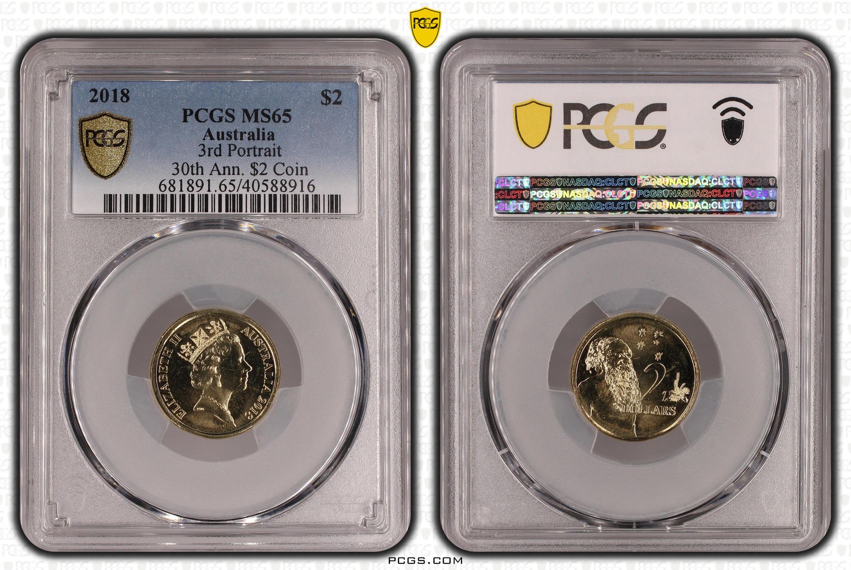 3rd Portrait 30th Ann. $2 Coin, Two Dollar, 2018, PCGS MS65
