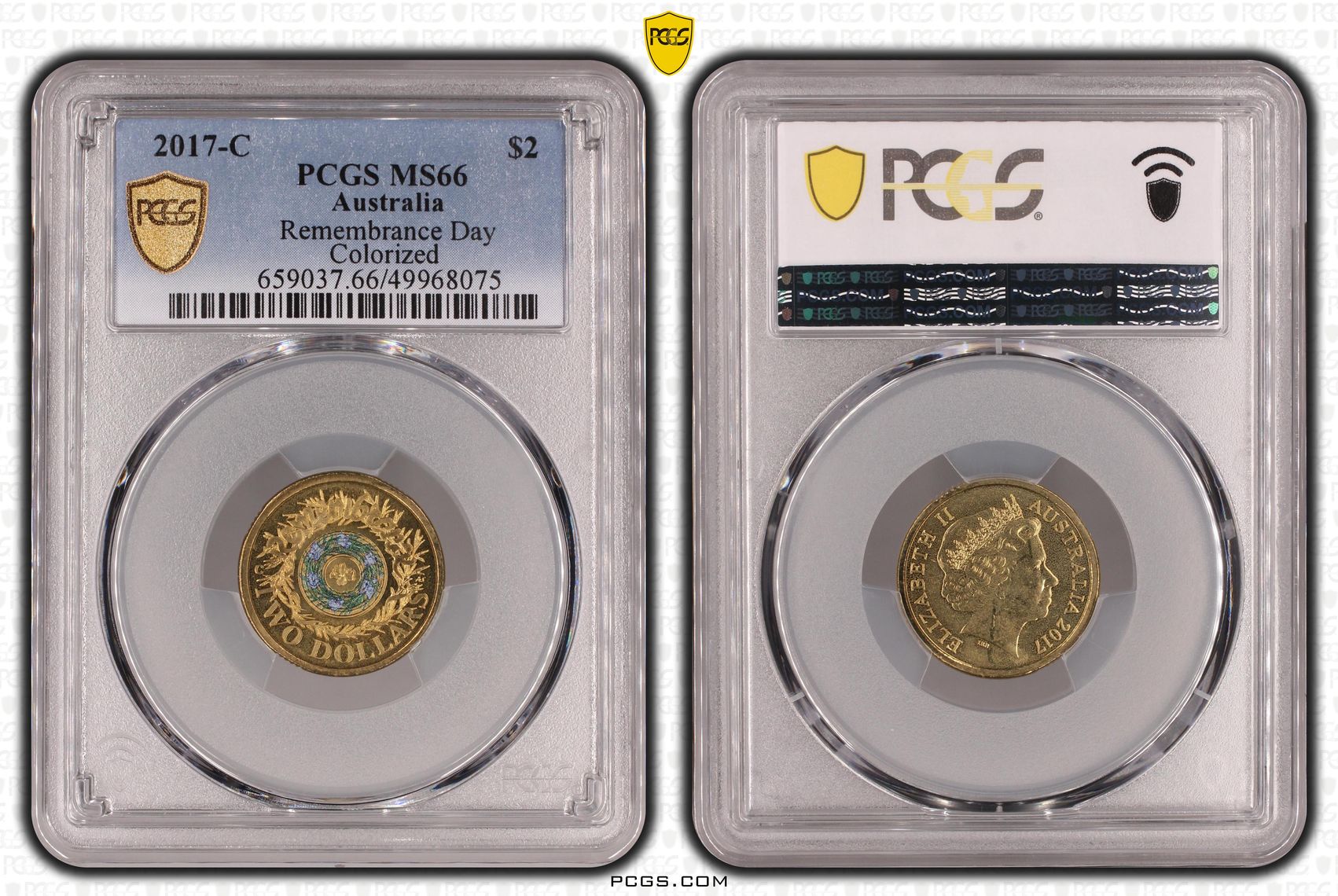 Remembrance Day Colorized , Two Dollar, 2017-C, PCGS MS66