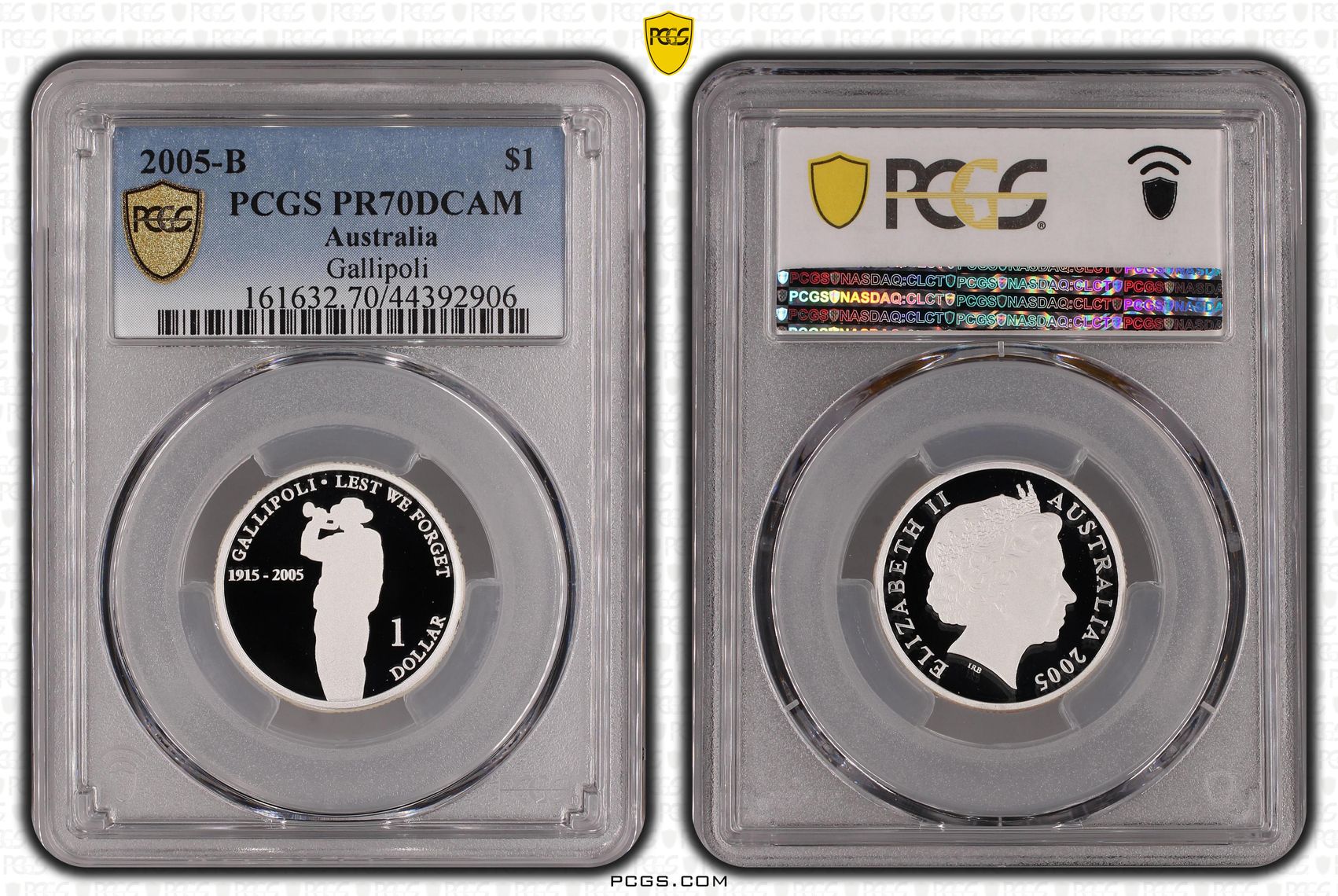 2005-B Australia One Dollar, $1 Proof Gallipoli PCGS - PR70DCAM POP 5/0 -906