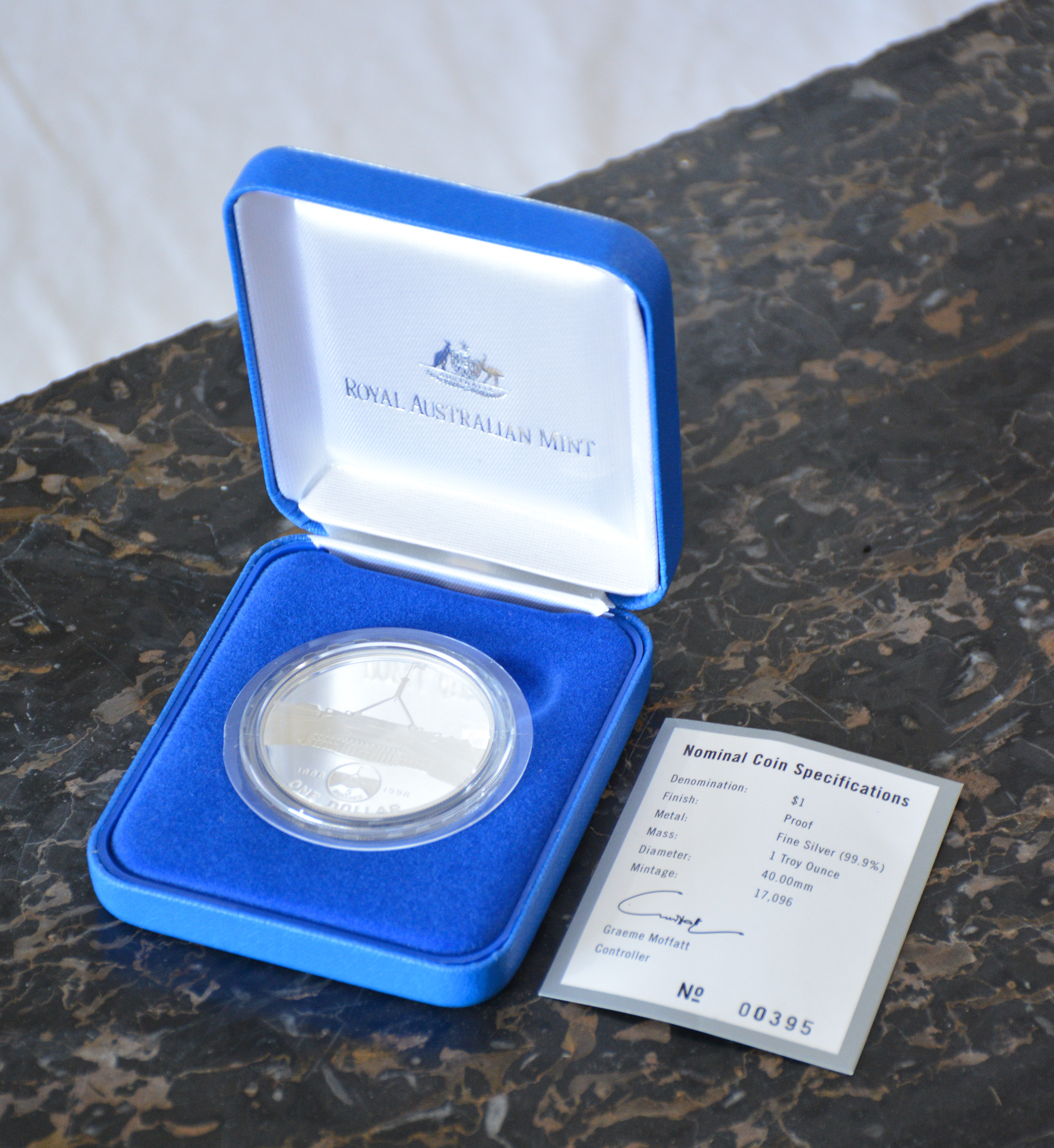 AUS 1998 Parliament House $1 Silver Proof Coin — sold at auction in New Zealand for $80