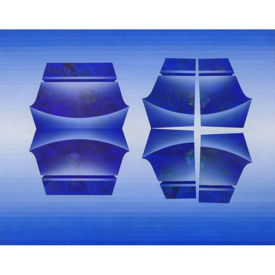 James Leong ''Landscape Reflux'' (Blue) 1970 Mixed Media
