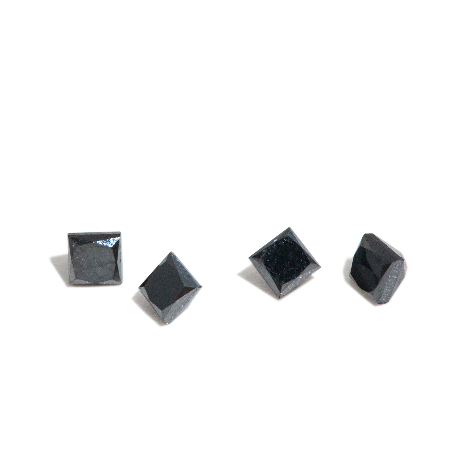 0.45 Carats of Black Princess Cut Diamonds