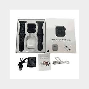 T55 Pro Max Smart Watch with Earbuds Double Strap - Black -|Bar 9902184724042 - 51745/15667 AS B1 (S6)