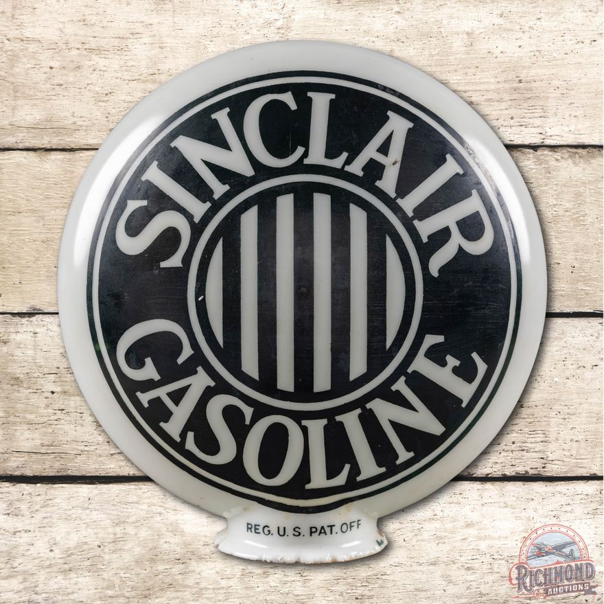 Sinclair Gasoline One Piece Baked Milk Glass Gas Pump Globe