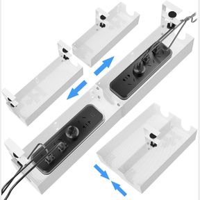 UNDER DESK CABLE MANAGEMENT TRAY COMBINABLE METAL UNDER DESK CORD ORGANIZER UNDER TABLE CORD MANAGEMENT TRAY NO DRILL NO DAMAGE TH