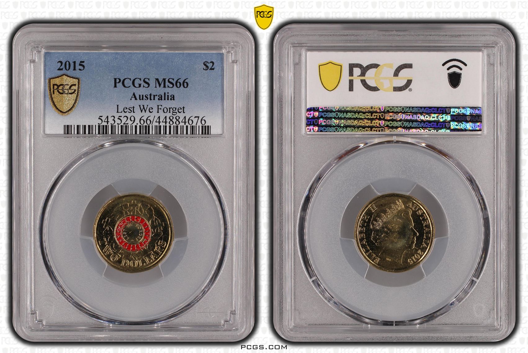 Lest We Forget Colorized, Two Dollar, 2015, PCGS MS66