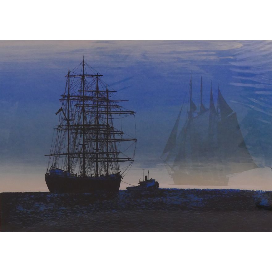 Elton Bennett (1910-1974, WA) 'Down to the Sea' Plate Signed Serigraph Loose- 19x25''- light even toning