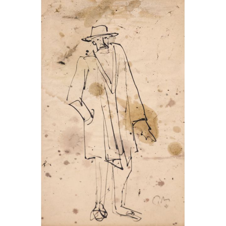 Mark Tobey ''Market Sketch'' 1941 Ink