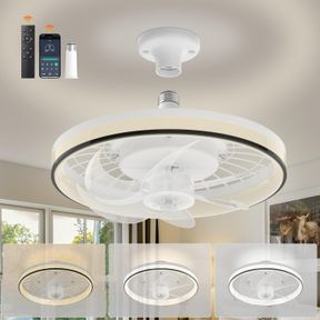 CEILING FANS WITH LIGHTS AND REMOTE,3300K-6700K SMART LED INDOOR LOW PROFILE CEILING FAN WITH LIGHT, 4 FAN SPEEDS,3 COLOR DIMMING,