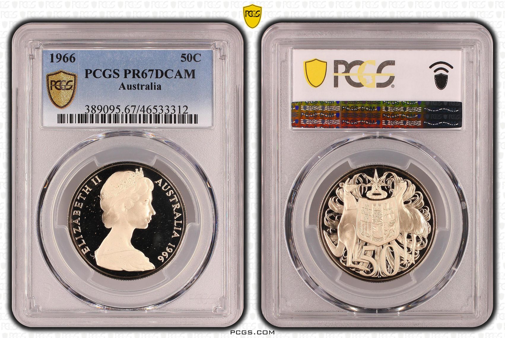 Elizabeth II, Fifty Cent, 1966, PCGS PR67DCAM