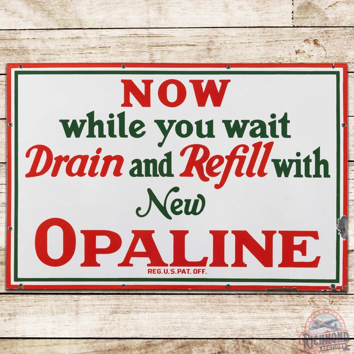 Sinclair Drain and Refill with New Opaline SS Porcelain Sign