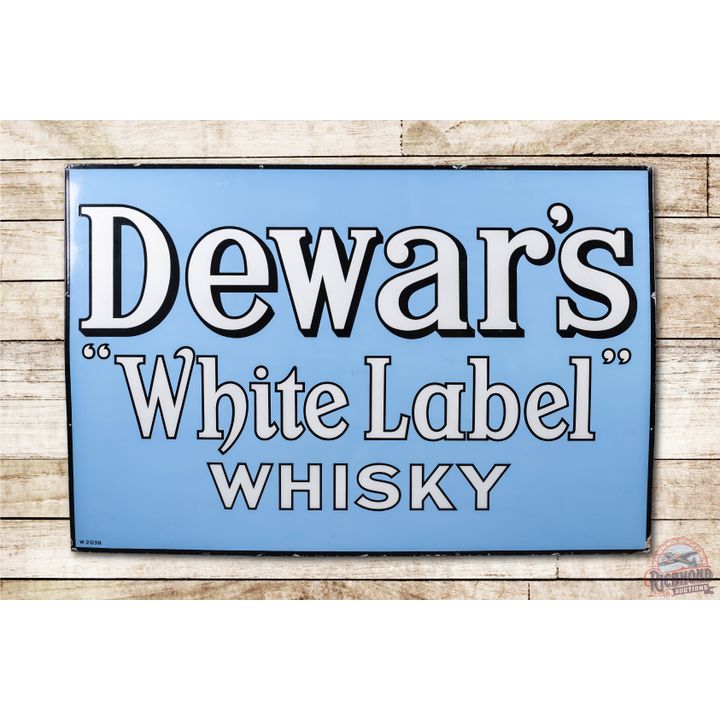 6' Dewar's "White Label" Whiskey Porcelain Sign TAC 9