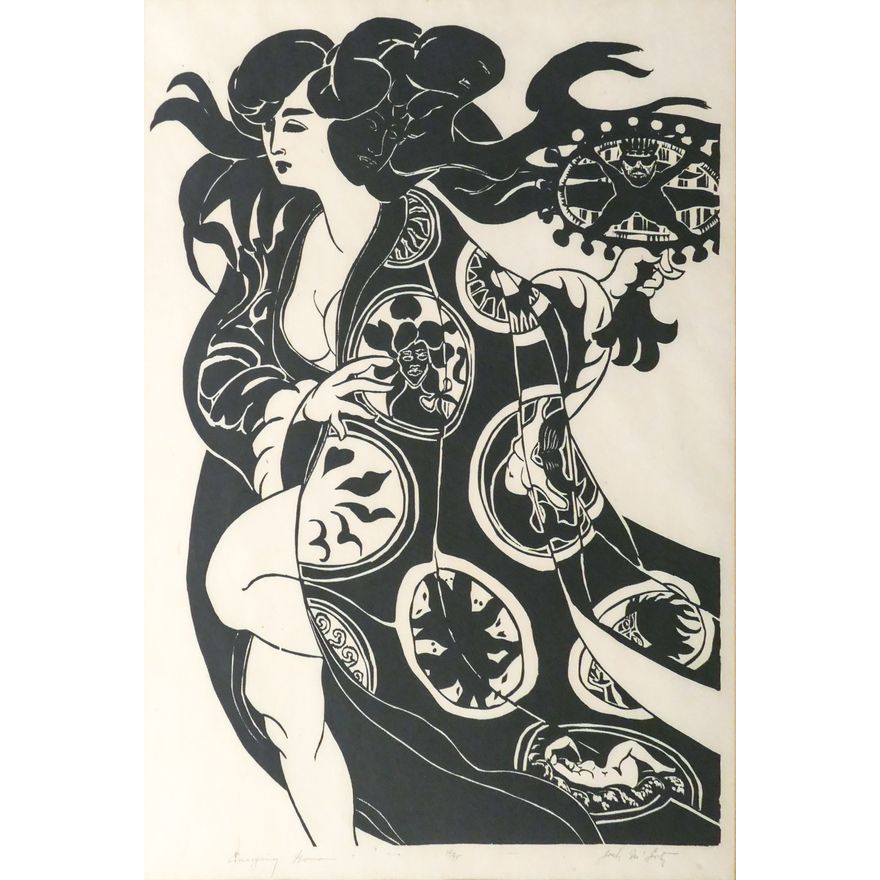Jack McLarty ''Emerging Woman'' S/N Woodcut Framed 42.75''x32.75''.