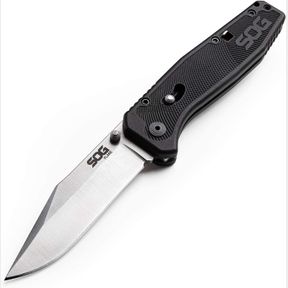 3.5" SOG FLARE FOLDING AND POCKET KNIFE ASSISTED OPENING TECH KNIFE W/ 3.5 INCH STAINLESS STRAIGHT EDGE BLADE & TACTICAL KNIFE GRN