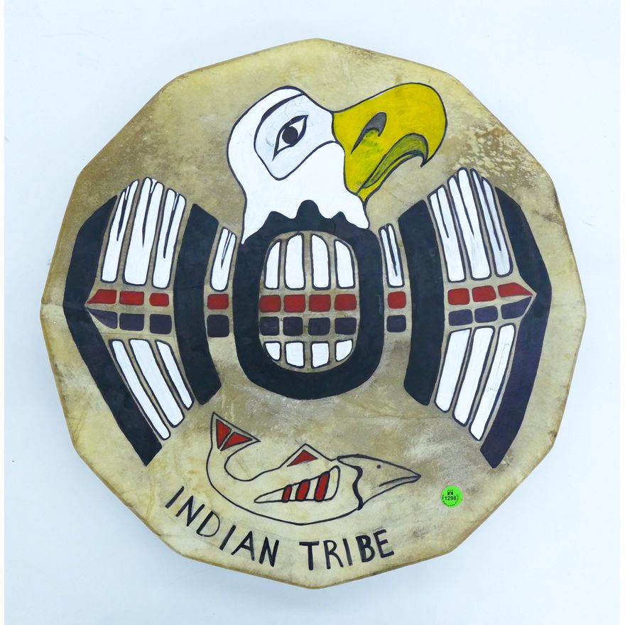 Amy Benally (Hoh) ''Indian Tribe'' 2013 Painted Drum 19.5''