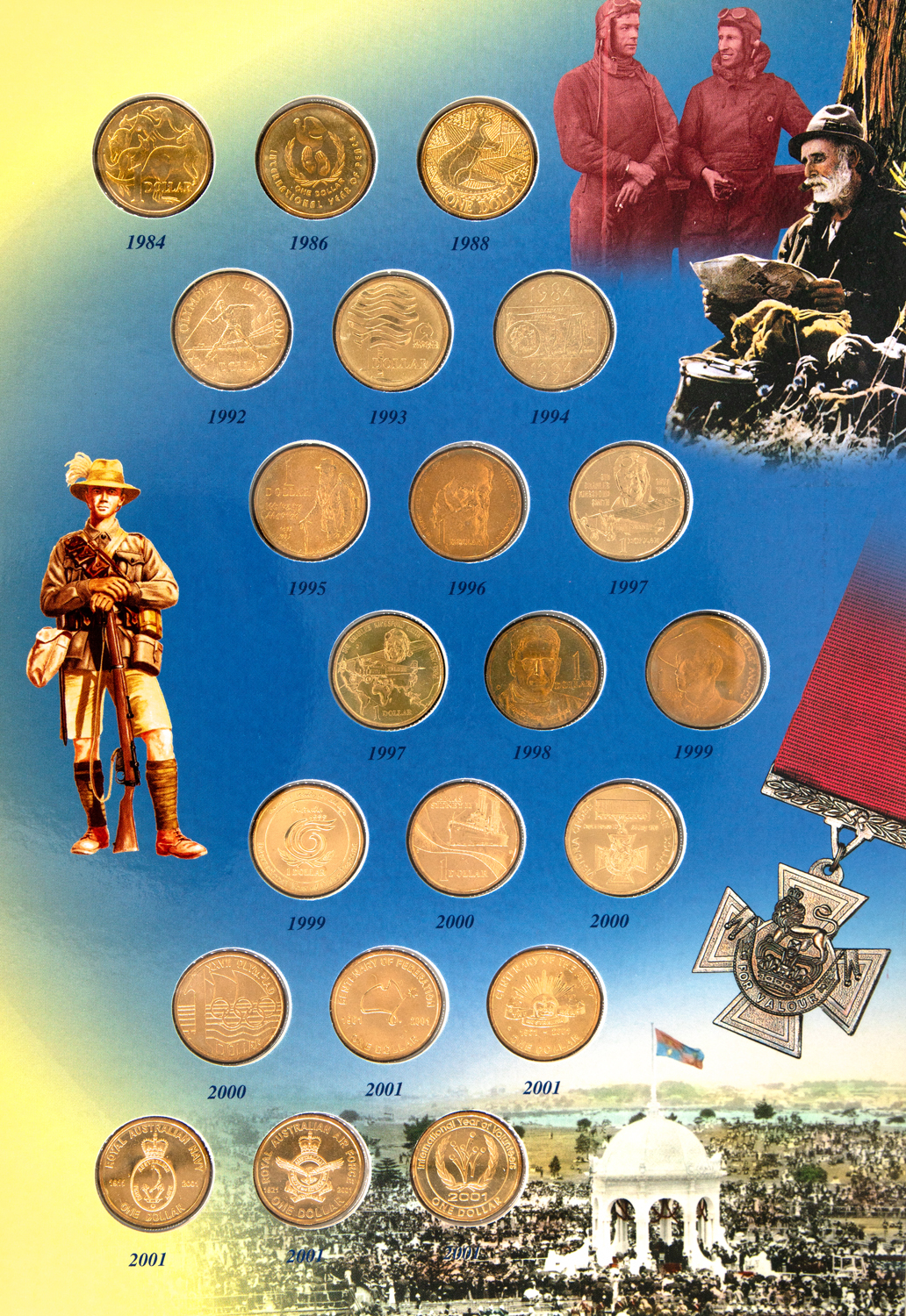 Elizabeth II, Sherwood, One Dollar, 1984 - 2001, UNC