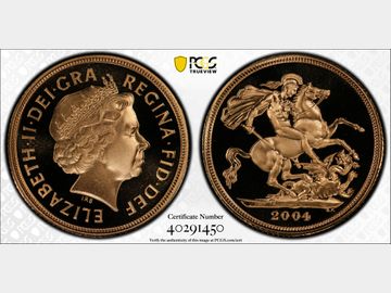 2004 PROOF GOLD SOVEREIGN PR70 DCAM TOP POP!