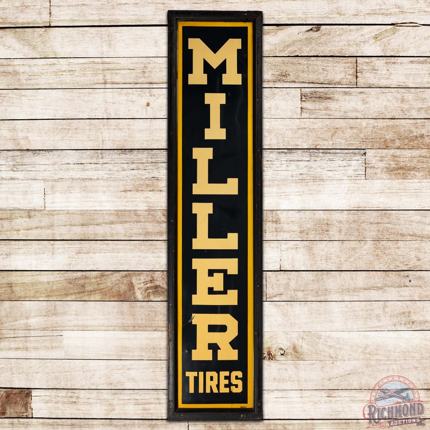 Miller Tires Vertical SST Sign w/ Wood Frame