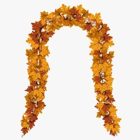 2PCS FALL MAPLE LEAF WREATHS, 80.51IN EACH, WITH AUTUMN MAPLE LEAF VINES AND REALISTIC FAUX LEAVES PERFECT FOR THANKSGIVING, HALLO