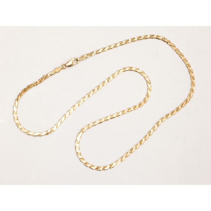 Vior Italian 14k Flat Link 2.7mm Chain Necklace 18