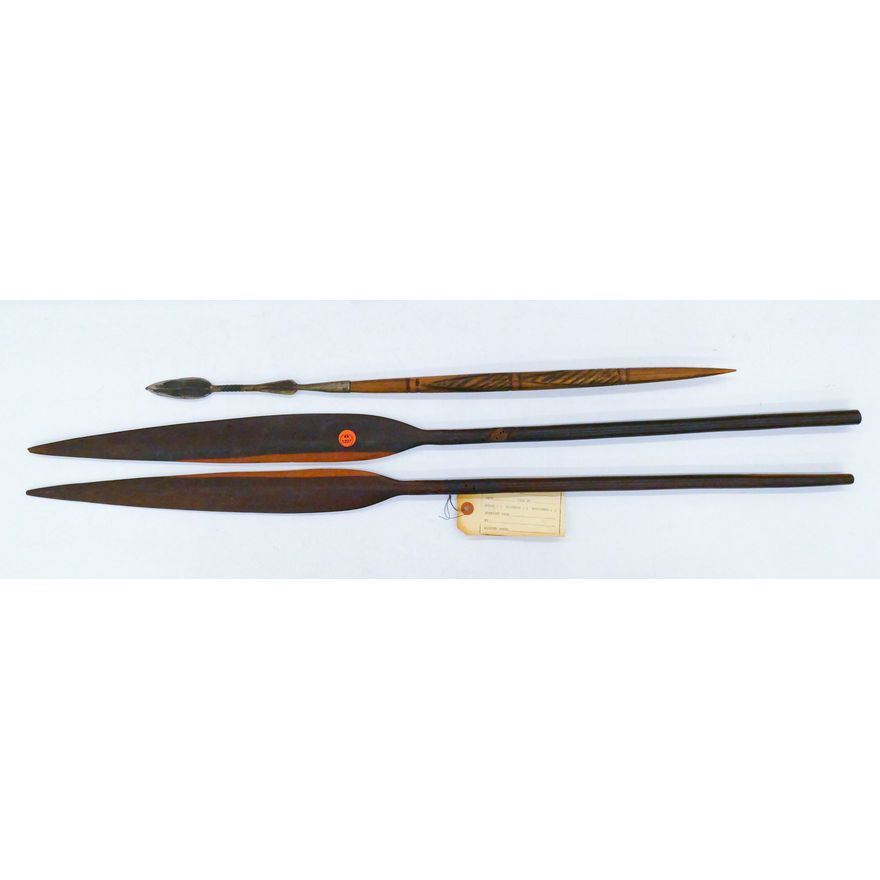3pc Old Tribal Wood Spears 26'' to 36''