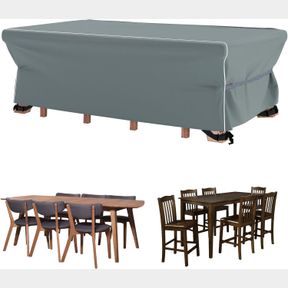 VELWAY PATIO FURNITURE SET COVER - HEAVY DUTY 420D WATERPROOF WEATHERPROOF OUTDOOR 6FT DINING TABLE COFFEE TABLE CHAIR COVERS WITH