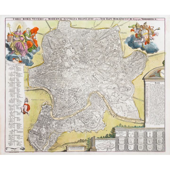 Johann Baptist Homann | Urbis Romae veteris ac modernae accurata delineatio…
