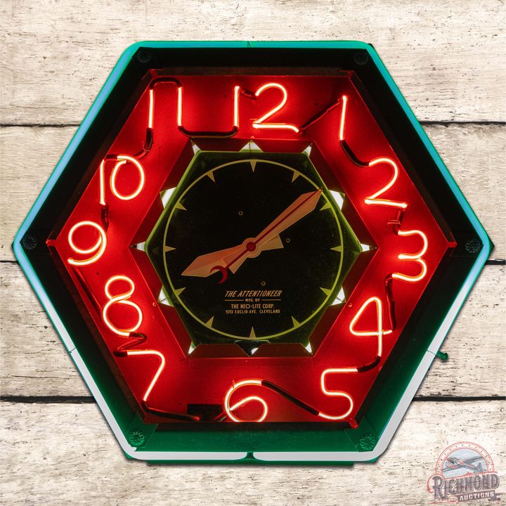 Neo Lite Corp "The Attentioneer" 3-Color Octagon Neon Advertising Clock
