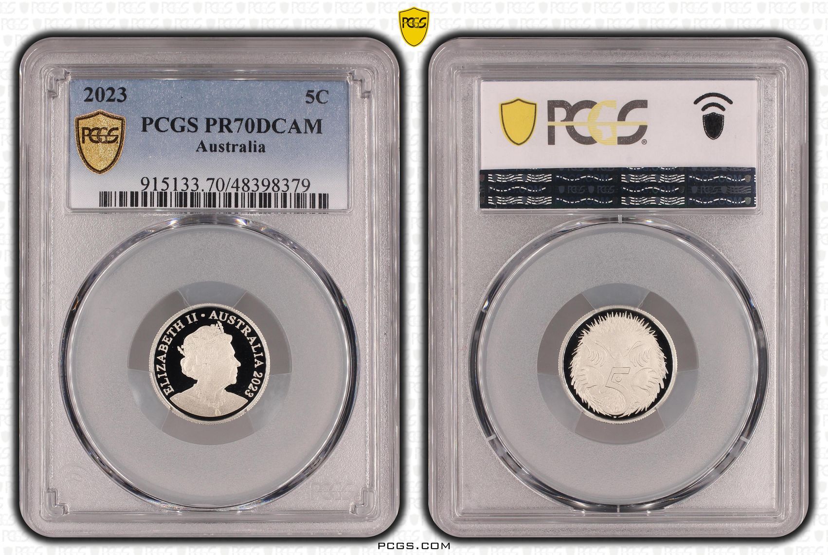 Elizabeth II, Five Cent, 2023, PCGS PR70DCAM