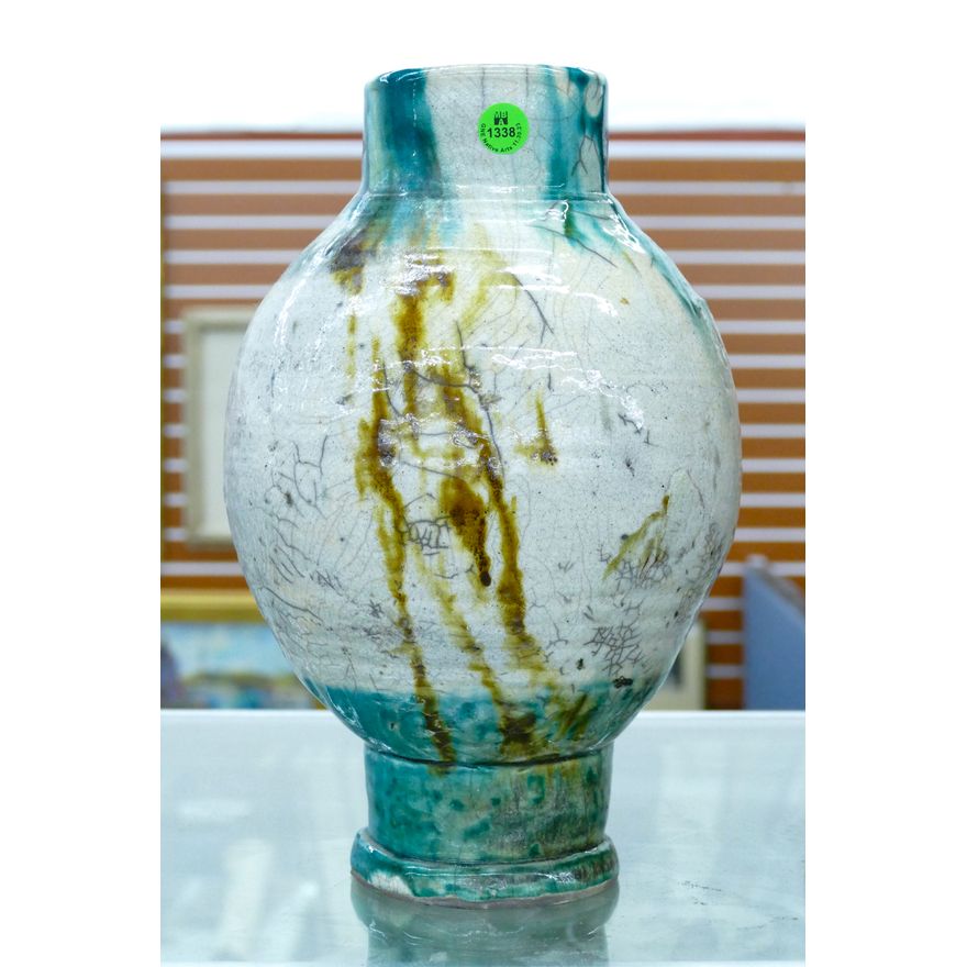 Donald Murray Raku Studio Pottery Vase 12.5''